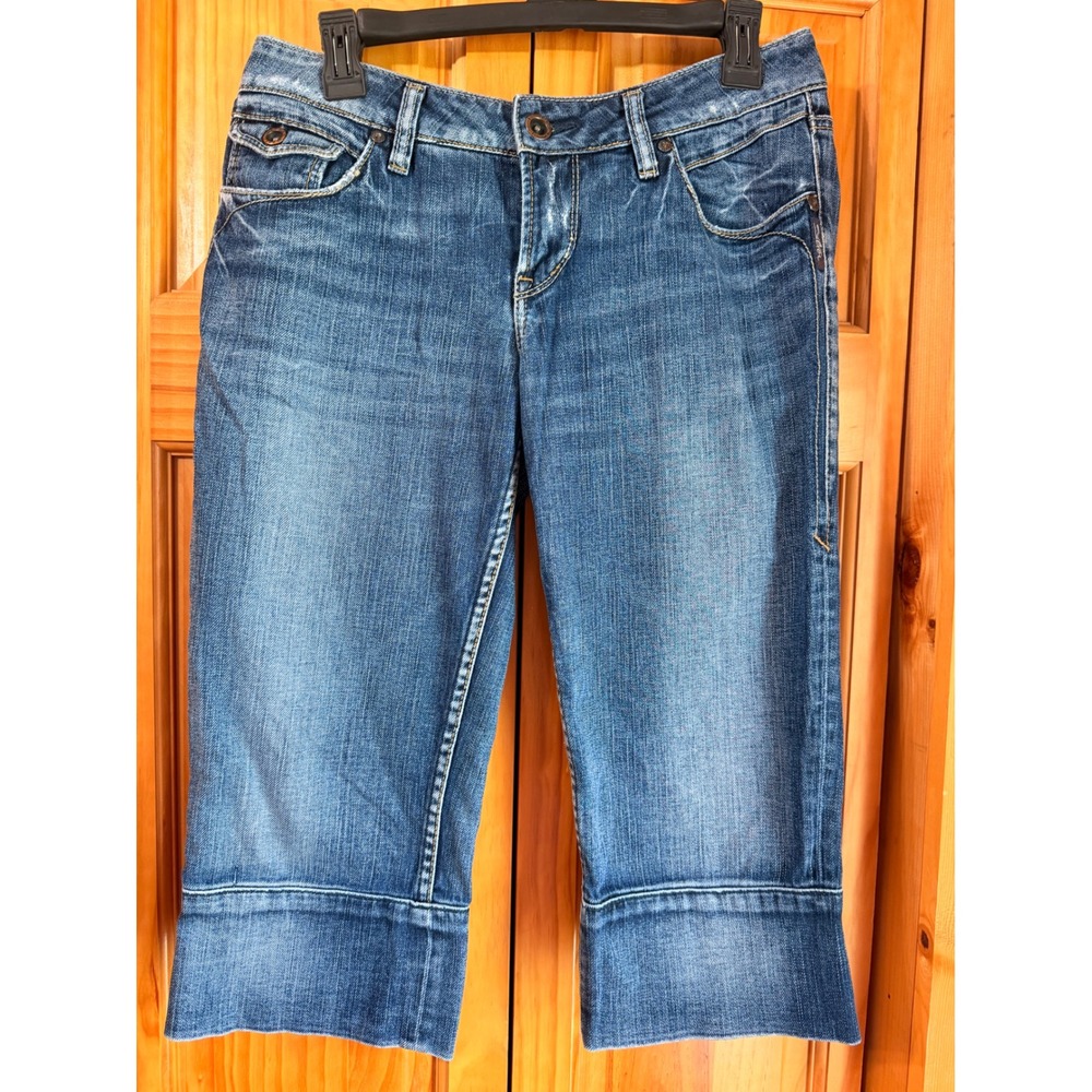 Silver Jeans Elyse Capri Women 30 Medium Wash Mid Rise Denim Stretch Crop Blue